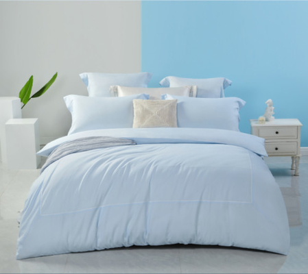 Tencel Linho Cobertura Queen Confortável Cobertura azul