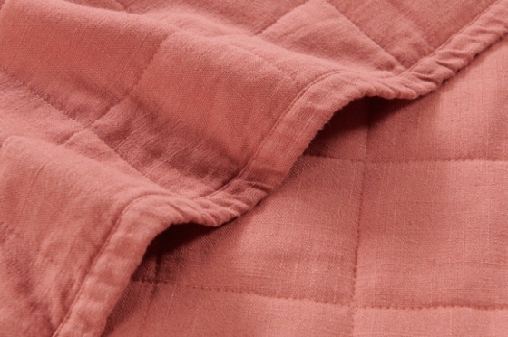 OEM Rayon Linen Quilt Set Solid Sustentável Quilt Set Laranja queimado
