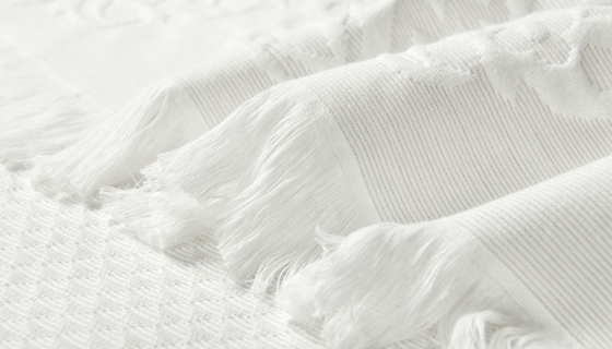 Cortina de chuveiro cinza claro Jacquard 95% algodão 5% poliéster reciclado