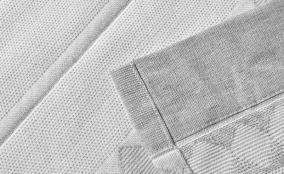 Cortina de chuveiro de algodão de poliéster Jacquard Cortina de chuveiro a riscas cinza