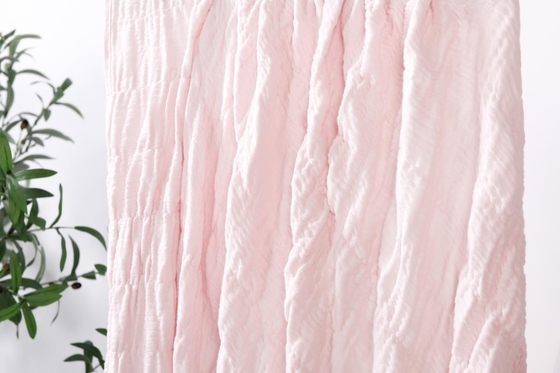 100% de algodão Seersucker Blanket Pink Bed Blanket King Size Chic e aconchegante