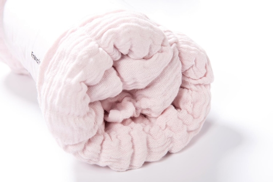 100% de algodão Seersucker Blanket Pink Bed Blanket King Size Chic e aconchegante
