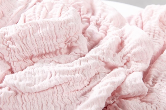 100% de algodão Seersucker Blanket Pink Bed Blanket King Size Chic e aconchegante