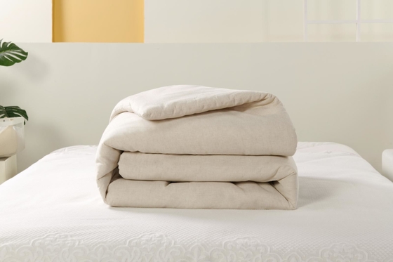 Conjunto de mantas de linho de algodão misturado com maquiagem sólida Sustentável King Comforter Sets
