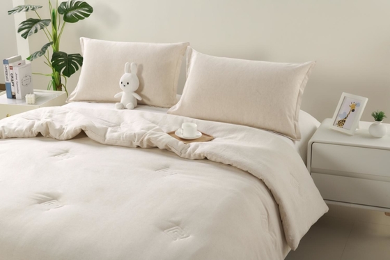 Conjunto de mantas de linho de algodão misturado com maquiagem sólida Sustentável King Comforter Sets
