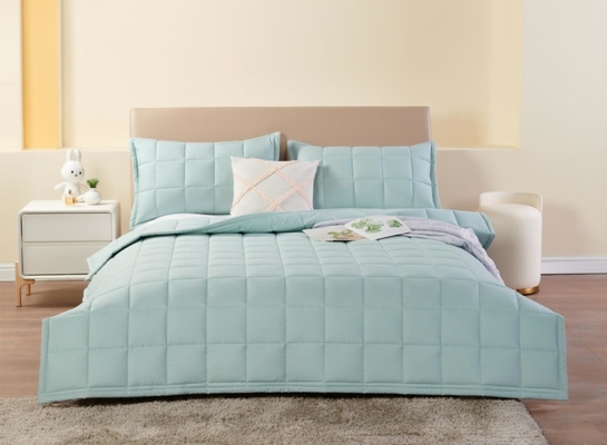 Conjunto de cobertor de algodão respirável OEKO-TEX Conjunto de cobertor de cobertor verde claro OEM