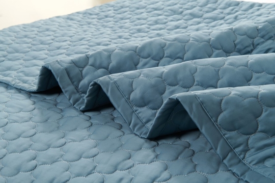 100% de algodão azul Quilt Set Solid King Size Confort Set Respirável