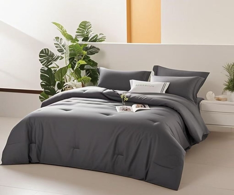 OEM Tencel Lyocell Conforter Set Cinzento Escuro Confortável Twin Comforter Sets