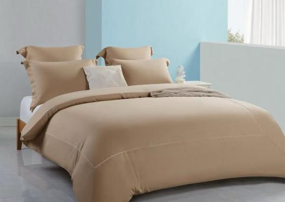 Capa de Edredom Tencel Linho Queen Confortável Marrom Claro