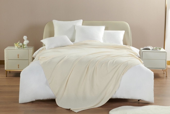 OEM Beige Moslin Blanket Oeko Tex Coberturas ponderadas para adultos