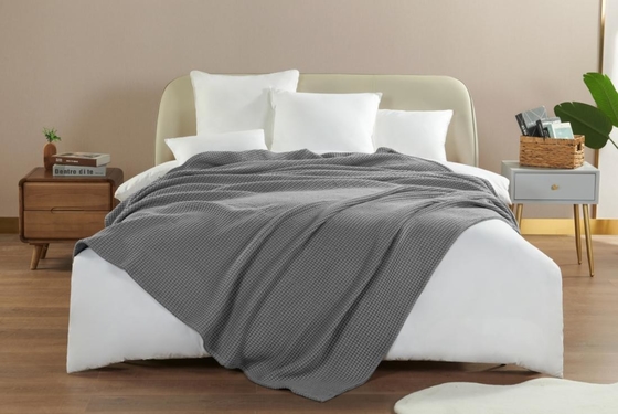 Amigável para a pele 100% de algodão manta de waffle OEM Waffle Weave Twin Blanket