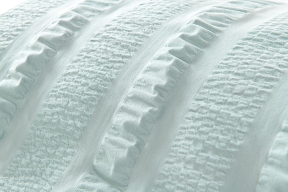 Casca de almofada Seersucker Branca Tamanho Rainha Sustainable Casca de almofada verde claro